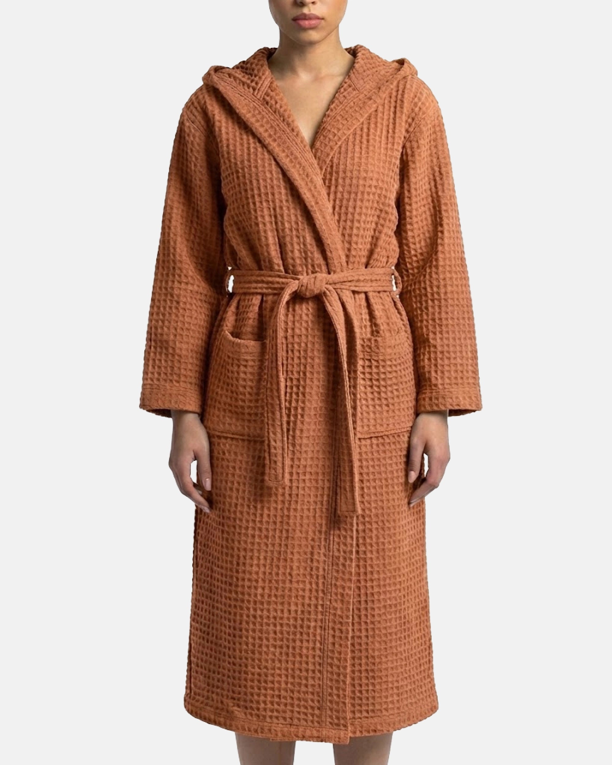 Morgenmantel Waffel Orange Goutte